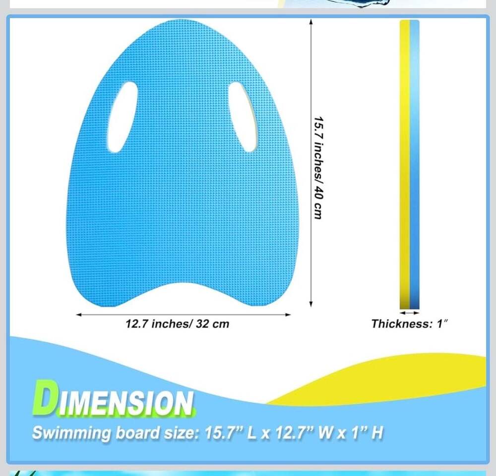 RoundFunny 3 Pack Kids Swimming Kickboards with Handrail Holes, Bicolor EVA Foam